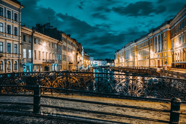 Moika's  Embankment, river in  Saint Petersburg.  Russia.