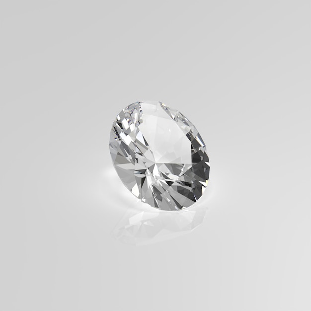 Moissanite gemstone oval 3D render