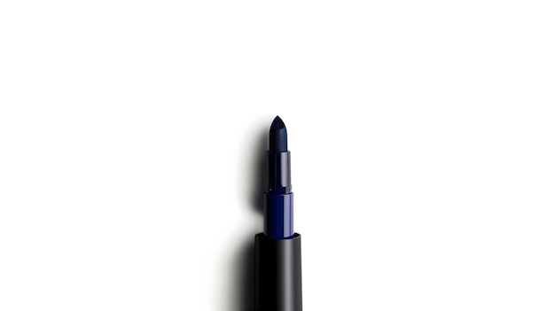 Photo moisture droplets on a luxurious blue lipstick on gradient background