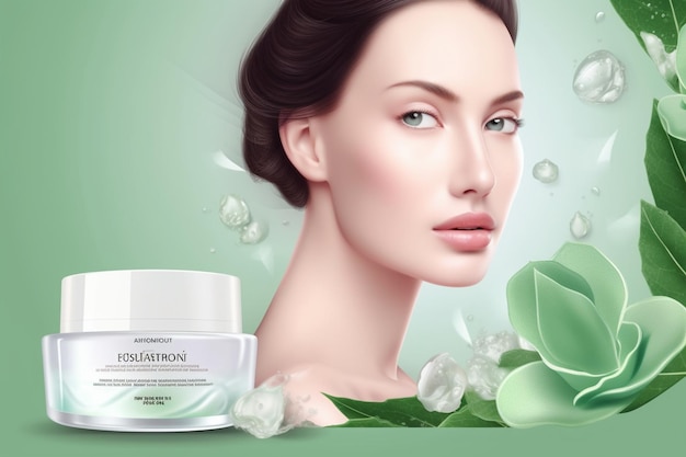 Photo moisturizing cosmetic ads template