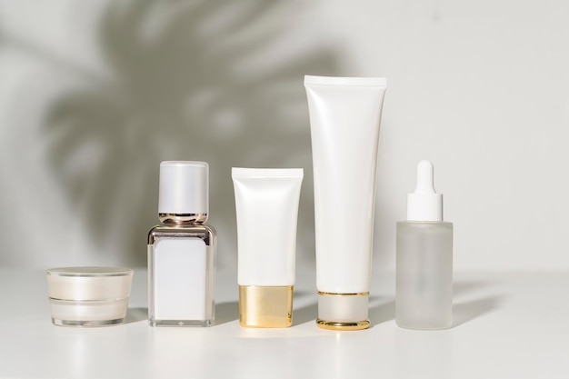 Moisturizing cream bottle over white background studio packing and skincare beauty concept