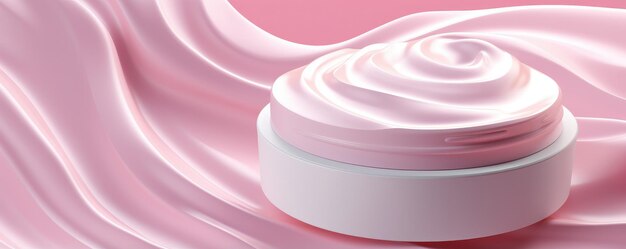 Photo moisturizing cream on pink backround generative ai