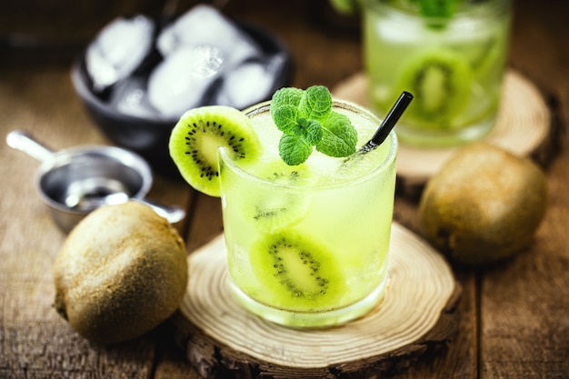 Mojito, alcoholic drink based on kiwi and brandy