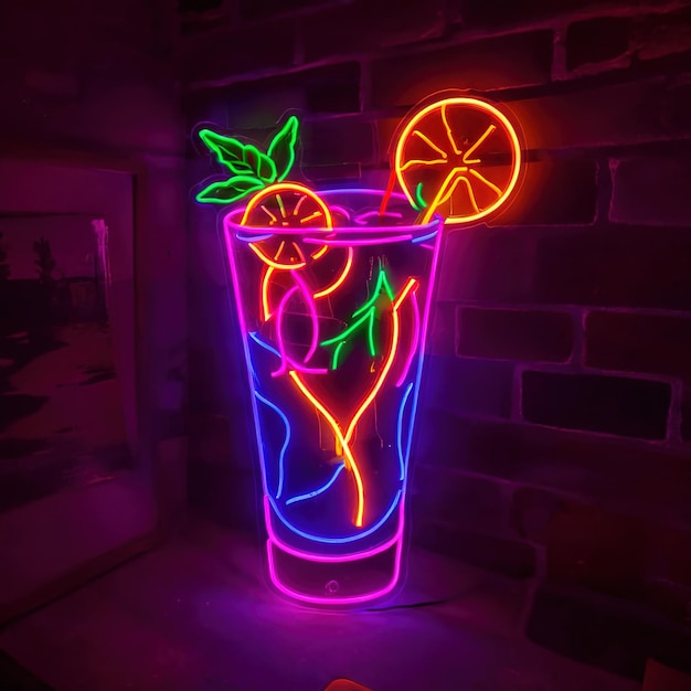 Mojito cocktail drankje neon bord heldere elektrische licht signage