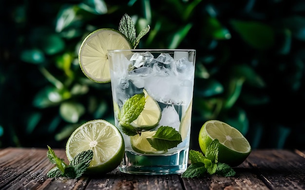 Mojito cocktail met limoenfruit en munt