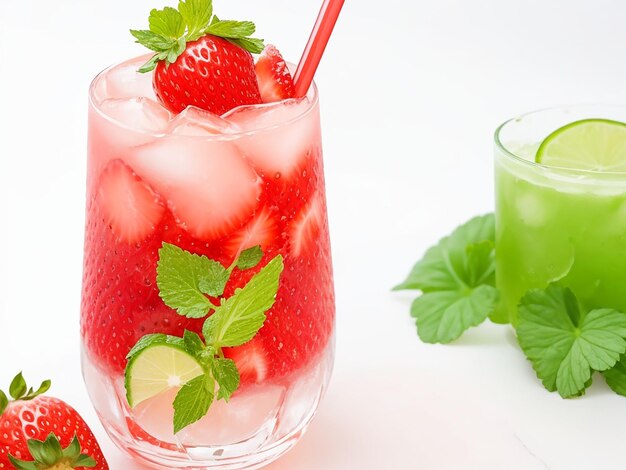 mojito cocktail with strawberry