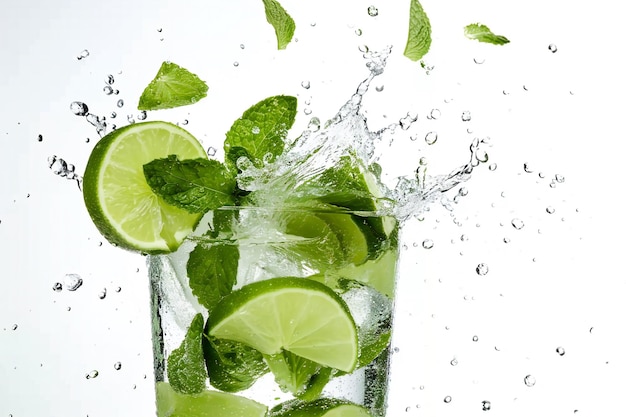 Mojito glass with lime