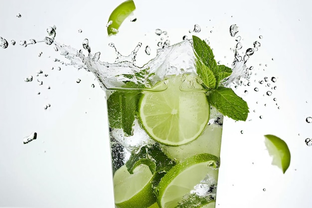 Mojito glass with lime