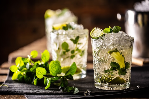 Mojito of virgin mojito long rumdrank met verse munt, limoensap, rietsuiker en frisdrank.