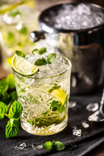 Mojito of virgin mojito long rumdrank met verse munt, limoensap, rietsuiker en frisdrank.