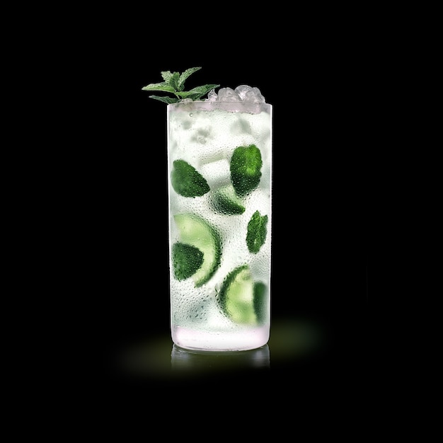 Mojito - populaire drank op een zwarte ondergrond