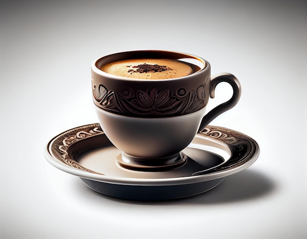 Mokka coffee cup on white background created with generative AI