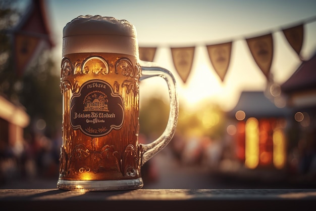 Mokken Beiers Duits bier typisch voor zomerfestivals Ai gegenereerd