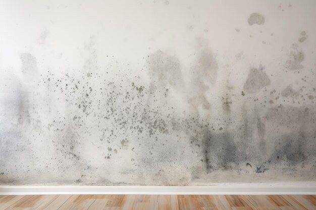 Mold on a white wall concept of combating mold and dampness