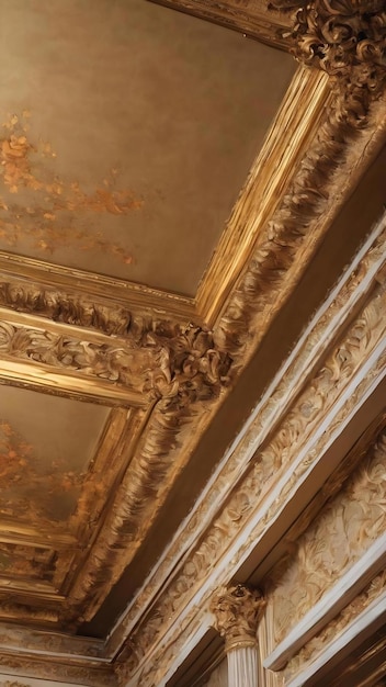 Molding on ceiling detail interior design and architectural abstract background