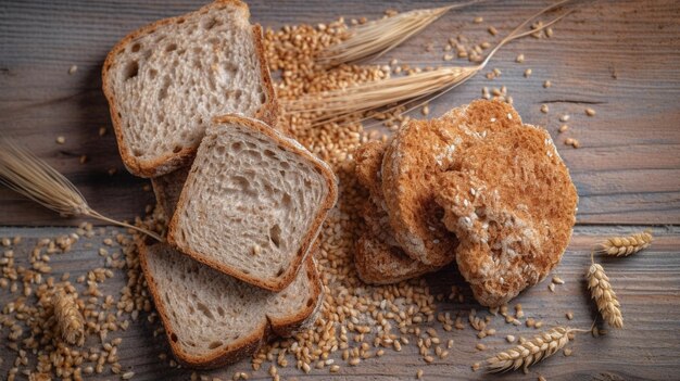 Moldy bread slices placed on wicker floor