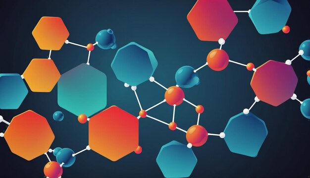 Foto moleculaire matrix abstract achtergrond met moleculaire structuren voor genetisch onderzoek en innovatie