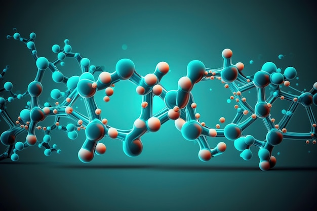 Moleculaire structuur achtergrond Wetenschap sjabloon behang of banner met een DNA-moleculen