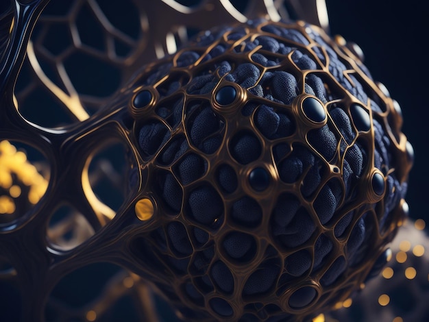 Molecular design closeup AI generative