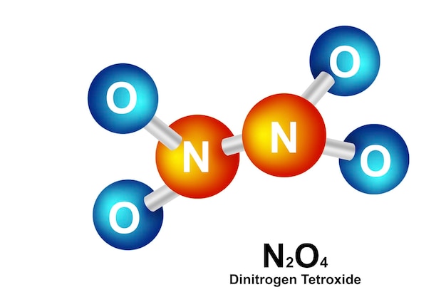 写真 四酸化二窒素の分子式と化学構造