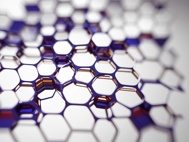 Photo molecular hexagon complex pattern background