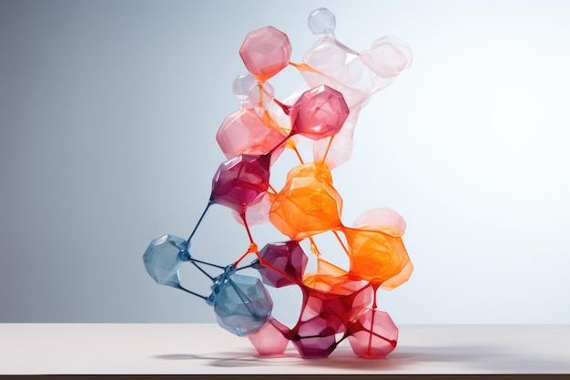 Molecular model of DNA on a light background 3d rendering