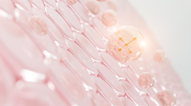 Photo molecular structure 3d rendering