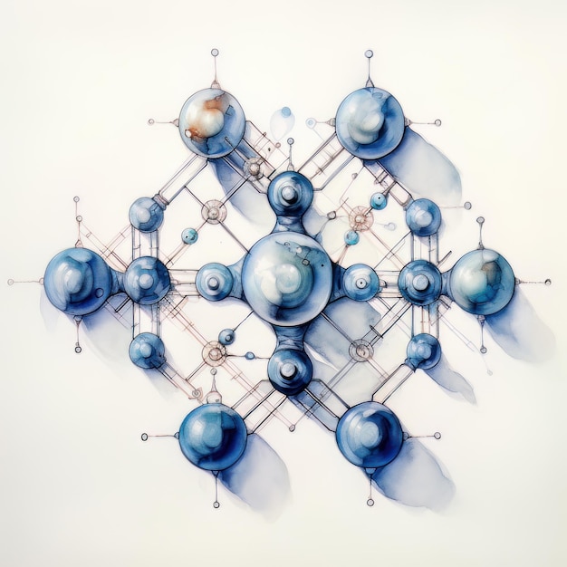 Molecular structure of the atom on a white background