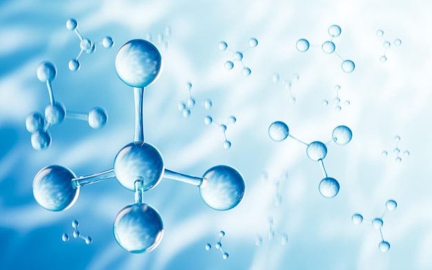 molecular structure of glass biotechnology concept 3d rendering