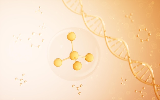molecular structure of glass biotechnology concept 3d rendering