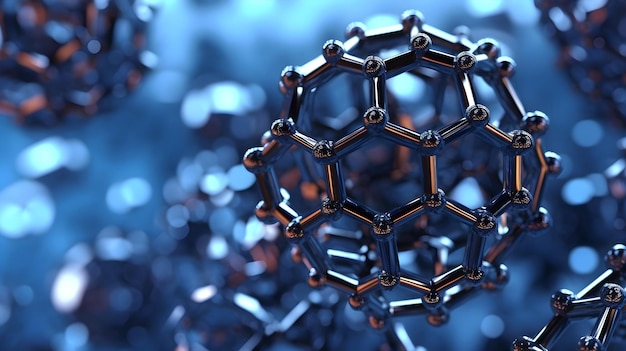 Molecular structure illustration close up on background