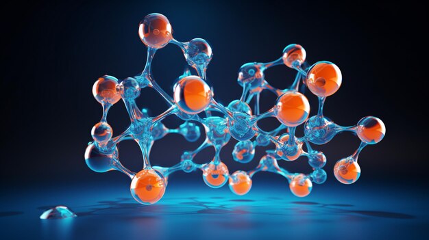 Photo molecular structure of a molecule generative ai