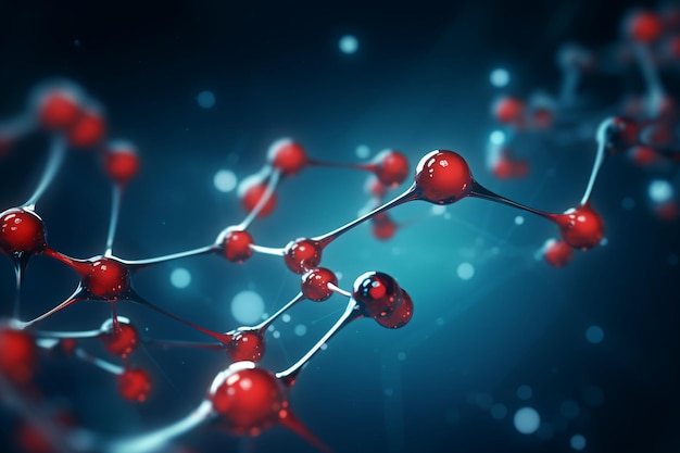 molecule or atom abstract structure for science or medical background 3d illustration