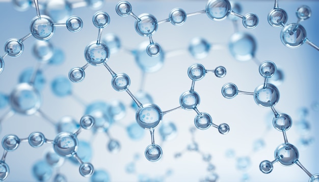 Molecola o atomo struttura astratta per la scienza o il background medico