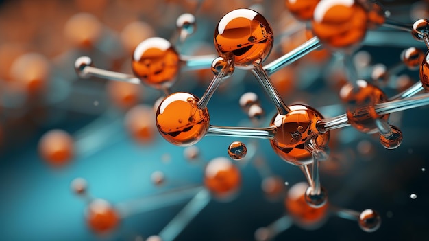 Molecule_Atom_Model_Abstract_structure_HD 8K 벽지 스톡 포토 이미지