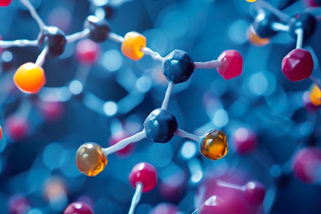 Molecule atom model abstract structure science and medical concept