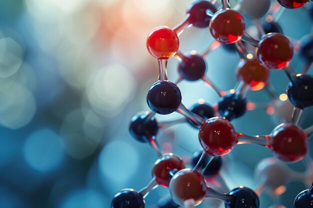 Molecule Atom Model Abstract structure science and medical concept