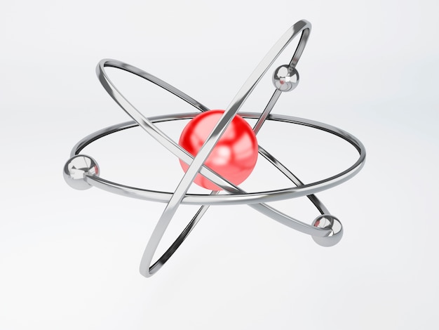 Molecule, atom on white background