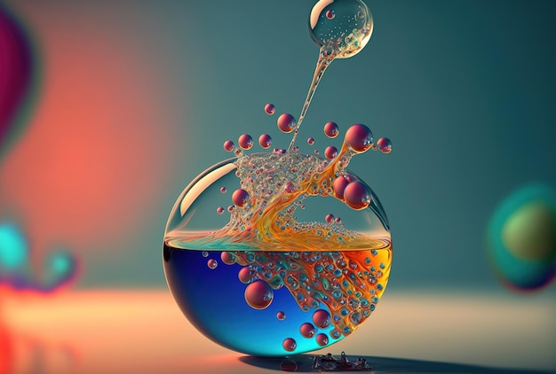 Molecule and Dropper in Liquid Bubble