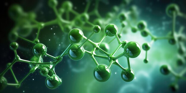 Photo molecule representing green hydrogen as a clean energy source