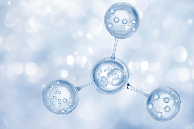 molecule on water background