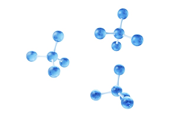 生物学と化学の概念を持つ分子 3d レンダリング デジタル図