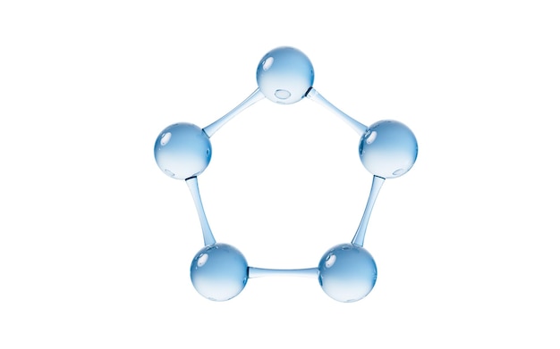 Molecule with biology and chemical concept 3d rendering