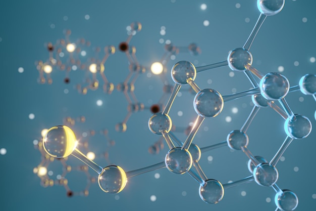 Molecules and biology biological concept 3d rendering