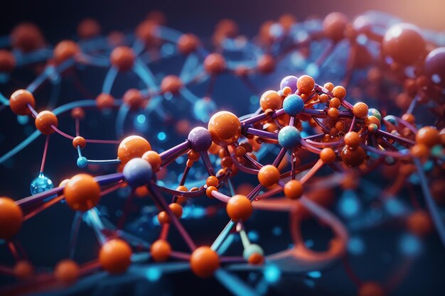 Molecules connect in scientific discovery symbolizing progress