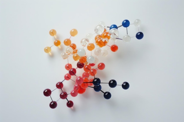 Foto molecuul van fenylalanine op witte achtergrond bovenkant chemisch model