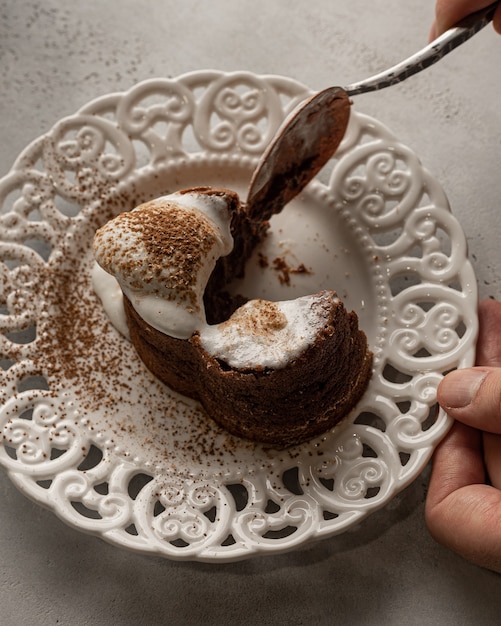 Molten lava cake  with icecream