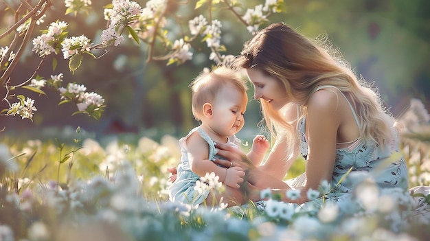 Mom and Baby Playing Together