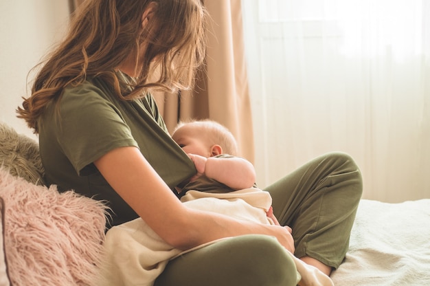 Mom and breastfeeding her baby