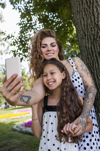 mom and daughter loving family. smiling and laughing